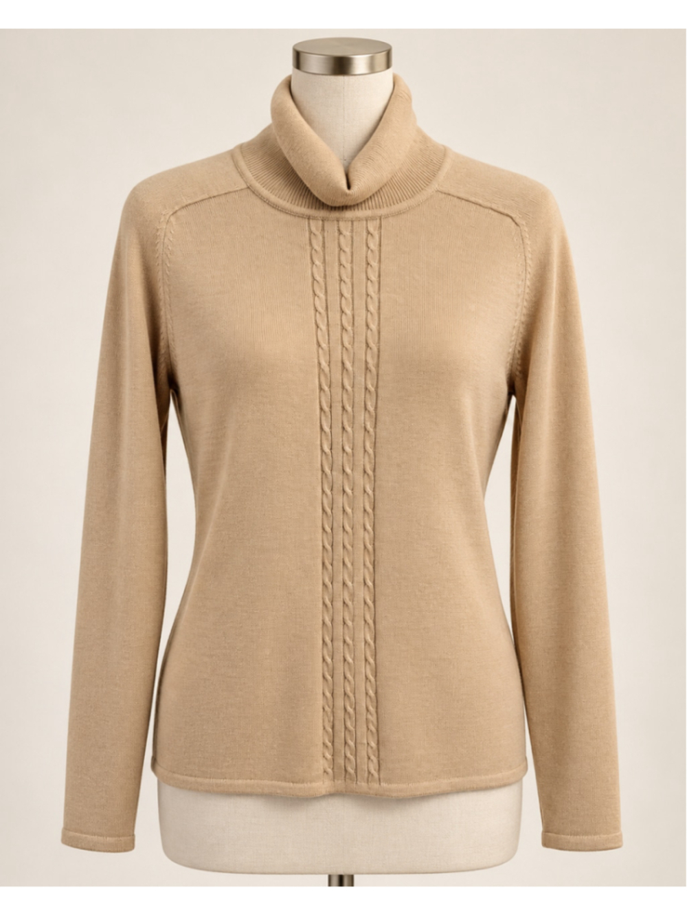 Women's Rafaella Turtleneck Sweater Size S Beige - Picture 4 of 8